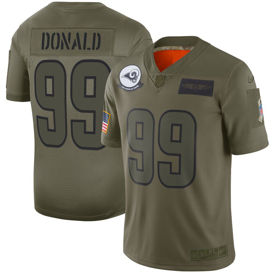 Men Los Angeles Rams #99 Donald Green Nike Olive Salute To Service Limited NFL Jerseys